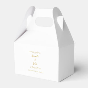 Elegante Hochzeit Vielen Dank Calligraphy Gold Whi Geschenkschachtel