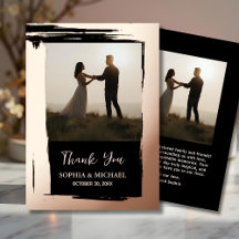Elegante Hochzeit Vielen Dank Card 2 Foto Rose Gol