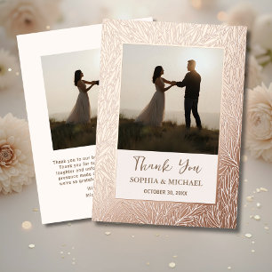 Elegante Hochzeit Vielen Dank Card 2 Foto Rose Gol Folien Feiertagskarte