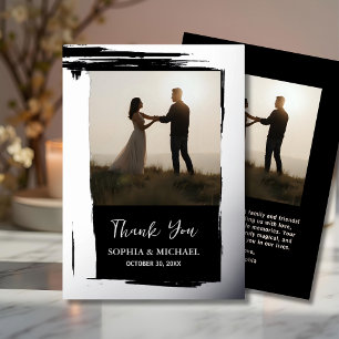 Elegante Hochzeit Vielen Dank Card 2 Foto Silver Folien Feiertagskarte