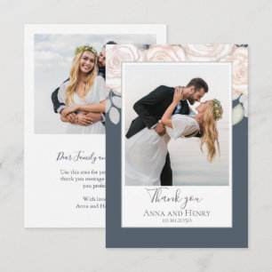 Elegante Hochzeit Vielen Dank Floral Watercolor Gr Dankeskarte