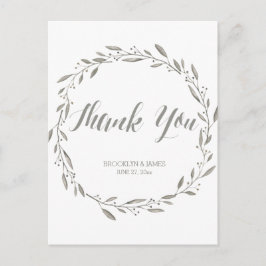Elegante Hochzeit Vielen Dank Postkarten Gray Wrea