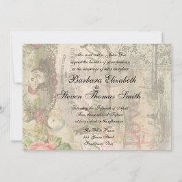 Elegante Hochzeit Vintage Ehe Antike Vintag Einladung