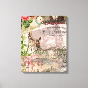 Elegante Hochzeit Vintage Ehe Antike Vintag Leinwanddruck