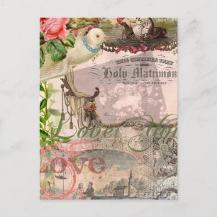 Elegante Hochzeit Vintage Ehe Antike Vintag Postkarte