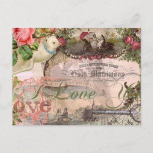 Elegante Hochzeit Vintage Ehe Antike Vintag Postkarte