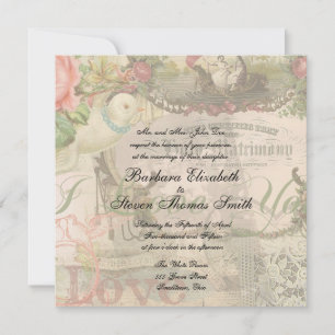 Elegante Hochzeit Vintage-Hochzeit Antik Vintage Einladung