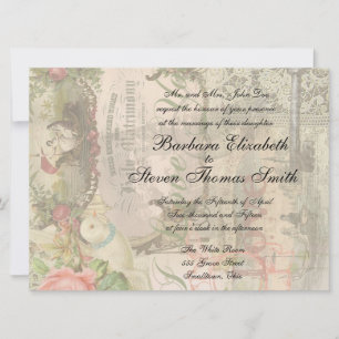 Elegante Hochzeit Vintage-Hochzeit Antik Vintage Einladung