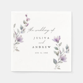 Elegante Hochzeit von Aquarellblumen Serviette