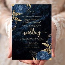 Elegante Hochzeit von Blue Gold Floral