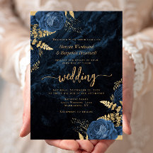 Elegante Hochzeit von Blue Gold Floral