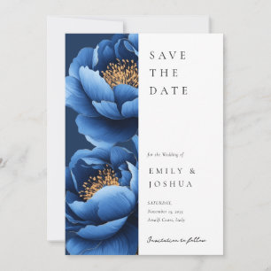 Elegante Hochzeit von Blue Gold Floral Save The Date