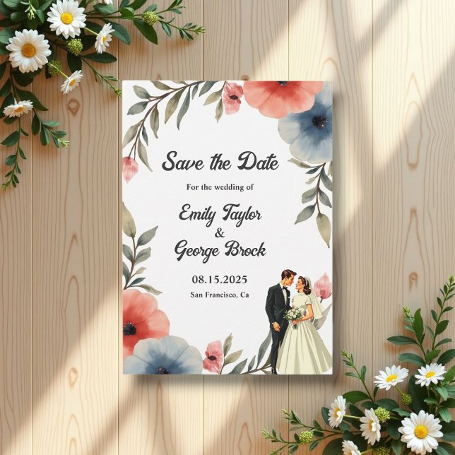 Elegante Hochzeit von Braut und Gewässer Save The Date (Von Creator hochgeladen)