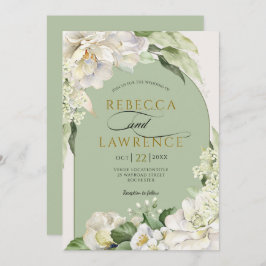 Elegante Hochzeit von Elfenbein Einladung