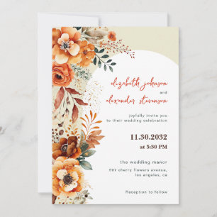 Elegante Hochzeit von Flora und Fauna 1 Foto Einladung