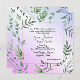 Elegante Hochzeit von Flora und Fauna Einladung