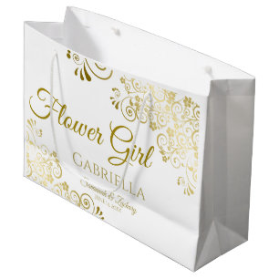 Elegante Hochzeit von Gold & White Große Geschenktüte