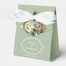 Elegante Hochzeit von Grün und Weiß-Blumen Geschenkschachtel