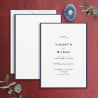 Elegante Hochzeit von Navy Blue & White Typografy