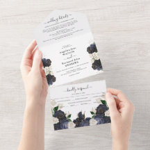 Elegante Hochzeit von Navy und White Floral