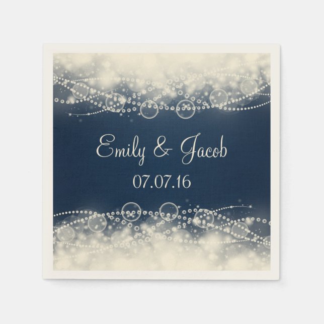 Elegante Hochzeit von Pearls Serviette (Vorderseite)