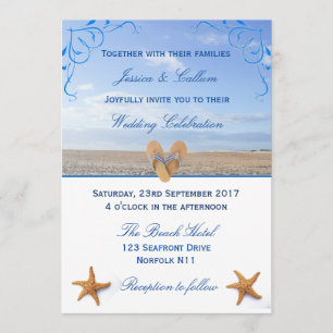 Elegante Hochzeit von Starfish & Flip Flops Einladung