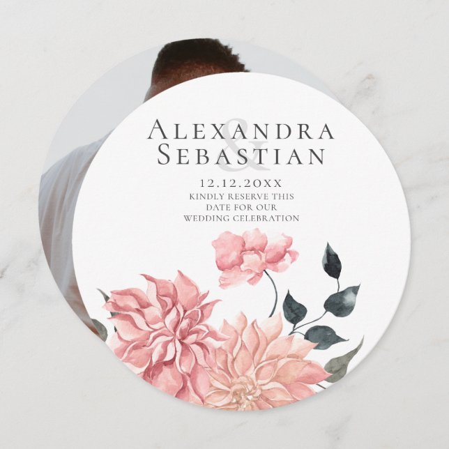 Elegante Hochzeit von Wasserfarben: Das Datum spei Save The Date (Vorne/Hinten)