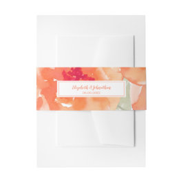 Elegante Hochzeit von Wasserfarben Peach Peonies F Einladungsbanderole