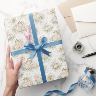 Elegante Hochzeit Wasserfarbe Rosafarben Florale L Geschenkpapier