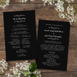 Elegante Hochzeiten Black Modern Zeremony Programm