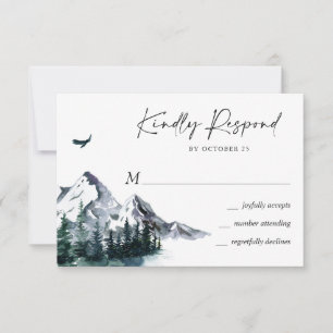 Elegante Hochzeiten im Wald RSVP Karte