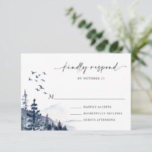 Elegante Hochzeiten im Wald RSVP Karte