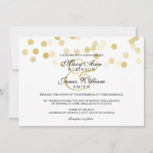 Elegante Hochzeiten Imitate Gold Foil Glitzer Ligh Einladung