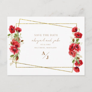 Elegante Hochzeiten in Rot und Gold Postkarte