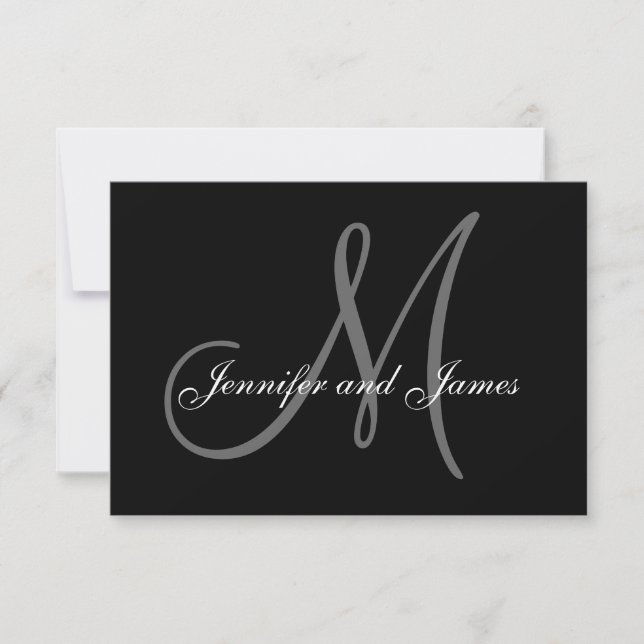 Elegante Hochzeiten RSVP Cards für Square Einladun (Vorderseite)