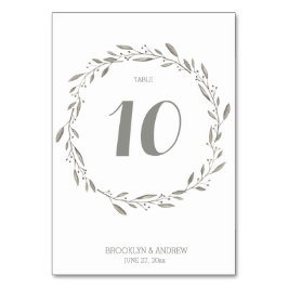 Elegante Hochzeiten Tischnummern Grau Floral