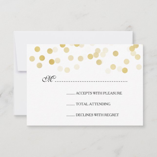 Elegante Hochzeiten UAWG Imitats Gold Foil Glitzer RSVP Karte (Vorderseite)