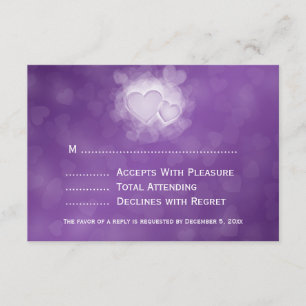 Elegante Hochzeiten UAWG Moderne Herzen Lila RSVP Karte