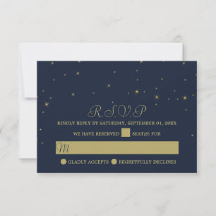 Elegante Hochzeiten von Marinestreitkräften und Go RSVP Karte