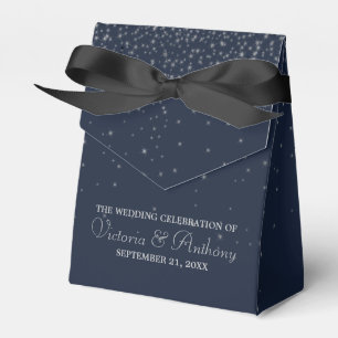 Elegante Hochzeiten von Navy & Silver Falling Star Geschenkschachtel