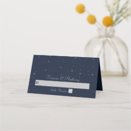 Elegante Hochzeiten von Navy & Silver Falling Star Platzkarte