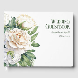 Elegante Hochzeiten von weißen Rosen und Peonies Gästebuch