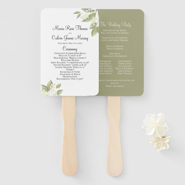 Elegante Hochzeitfeier Fächer (Vorne und Hinten)