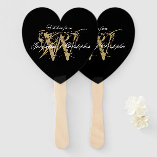 Elegante Hochzeitmonogramm und Namen Chic Fächer