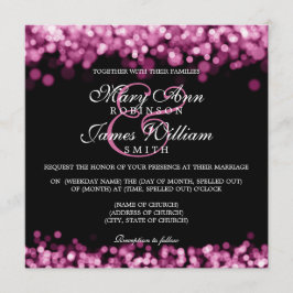 Elegante Hochzeitrosa Lichter Einladung