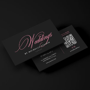 Elegante Hochzeits-Brautberaterin Pink Schwarz Visitenkarte