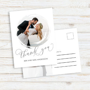 Elegante Hochzeits-Dankeskarten mit Foto Postkarte