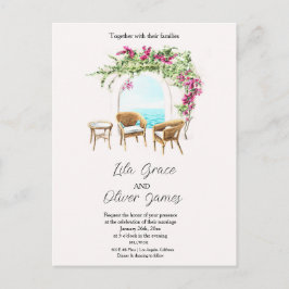 Elegante Hochzeits-Einladung Burning Bloom Postkarte