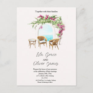 Elegante Hochzeits-Einladung Burning Bloom Postkarte