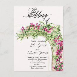 Elegante Hochzeits-Einladung Burning Bloom Postkarte